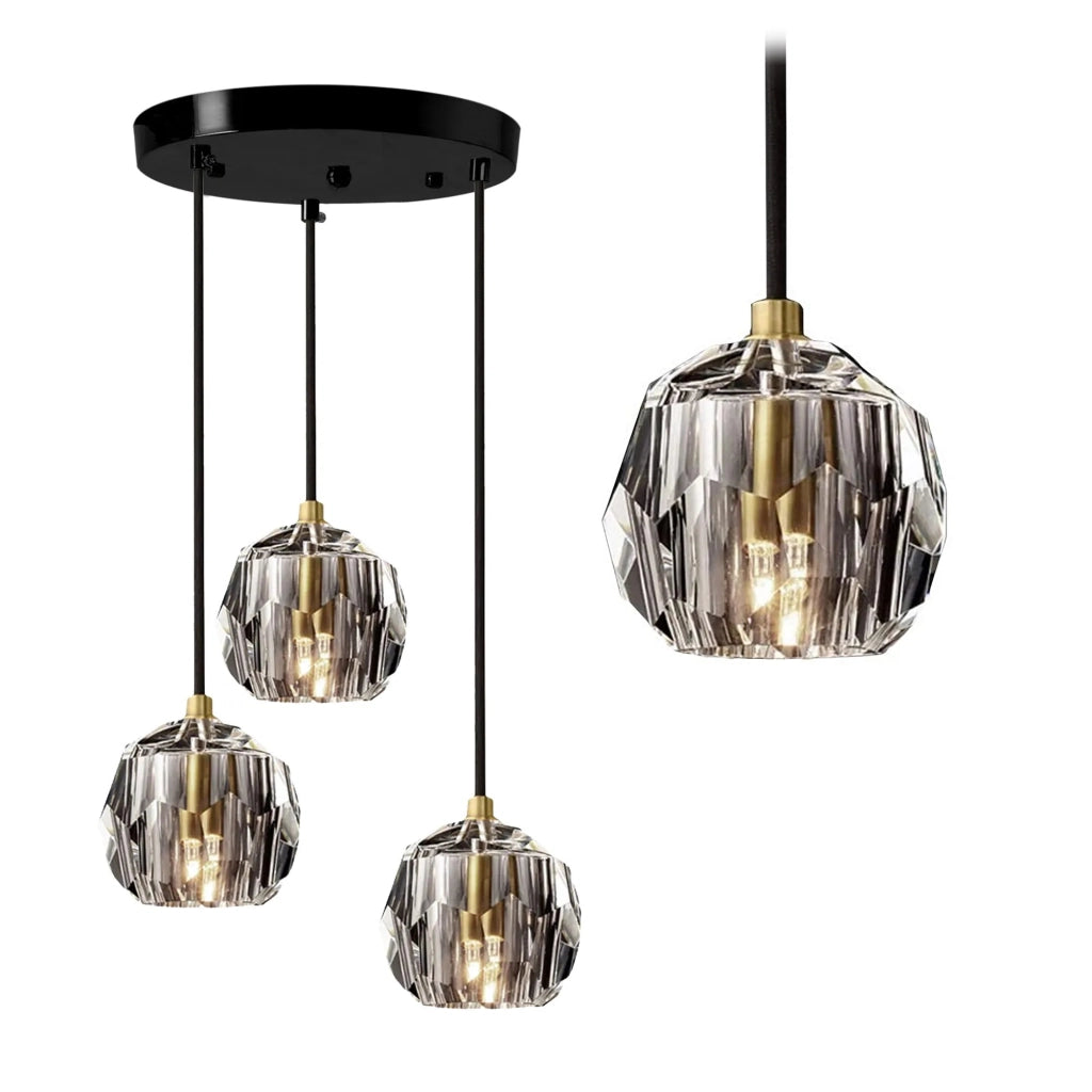 Lampada Da Soffitto Cristallo Black APP588-3CPR