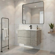 Base sospesa con cassetti cm 80 mod. TRIO CANNETTATO - Grigio Antico