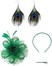 Orecchini per donna - Orecchini in argento - Orecchini in oro - Supporti per orecchini - Set di orecchini - Stile retro unico - Copricapo principale
