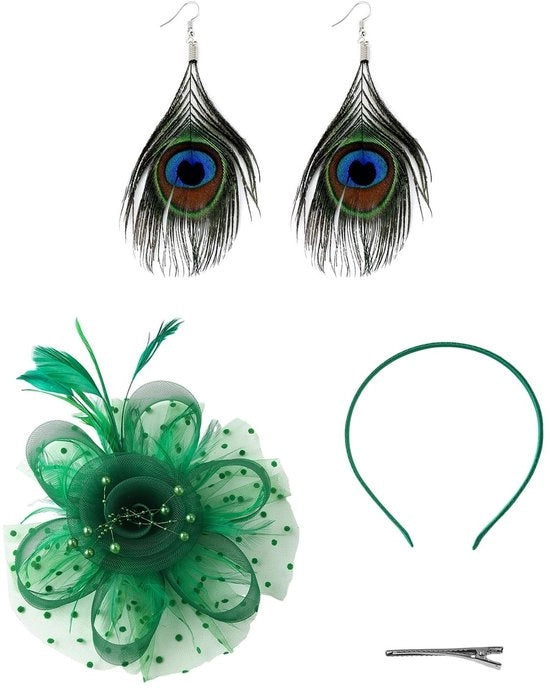 Orecchini per donna - Orecchini in argento - Orecchini in oro - Supporti per orecchini - Set di orecchini - Stile retro unico - Copricapo principale