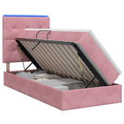 Letto con contenitore LED e materasso Rosa 90 x 190 cm Velluto 3460103