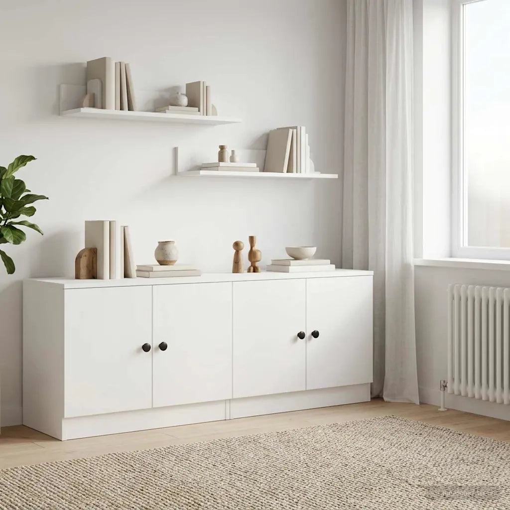 Armadietto per letto con porta 2 pz Bianco 66 x 35 x 48 cm CFW9782747