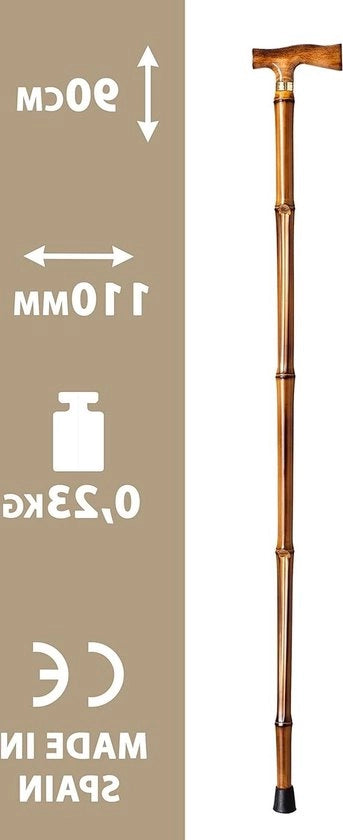 Staffa da passeggio in bambù artigianale - impugnatura in legno - 90 cm - 0,23 kg - 609
