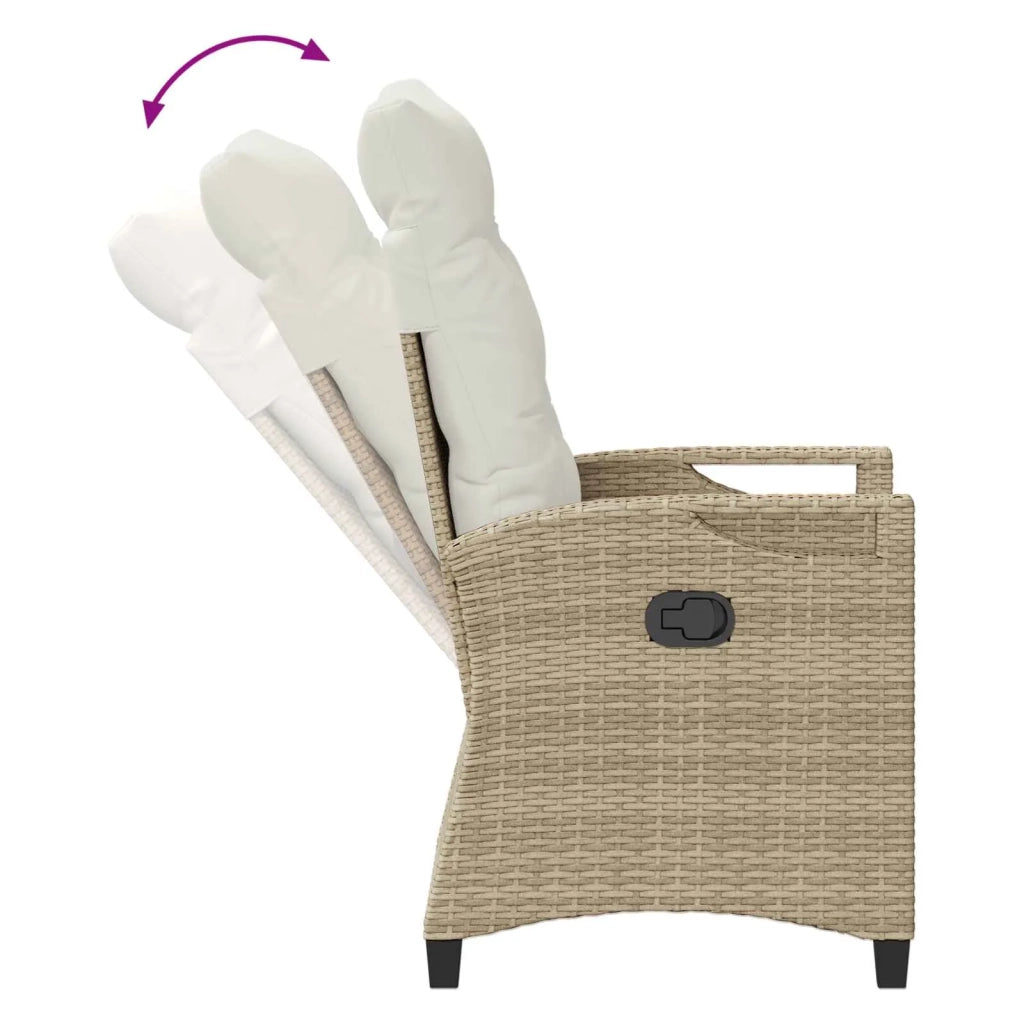 Sedia da giardino reclinabile Beige e Crema 56 x 60 x 112 cm