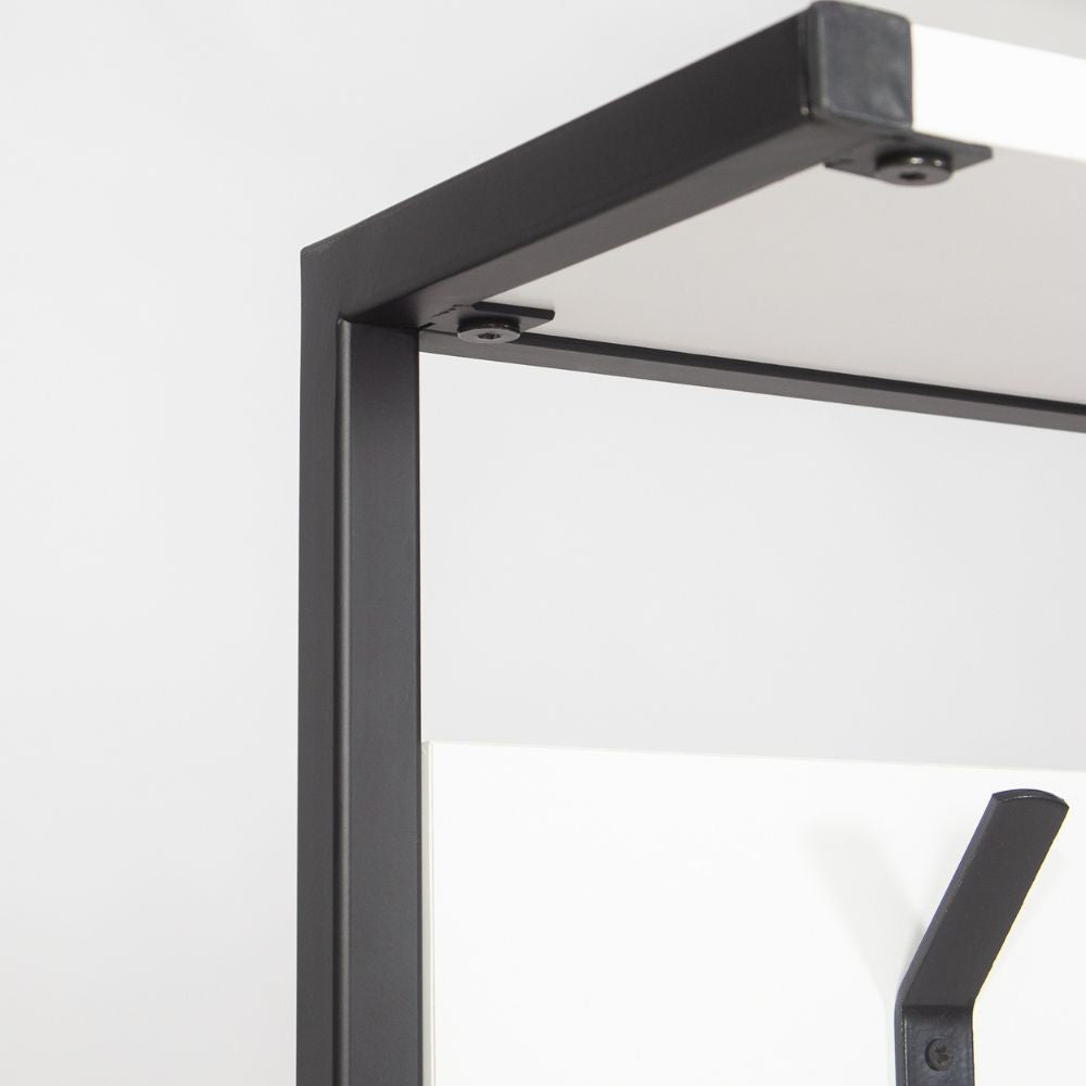 Mobile Ingresso con Scarpiera e Appendiabiti 78x30x182 cm in MDF Nomad Bianco