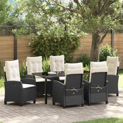 Set da Pranzo per Giardino con cuscino 7 pcs Nero polyrattan 3380369