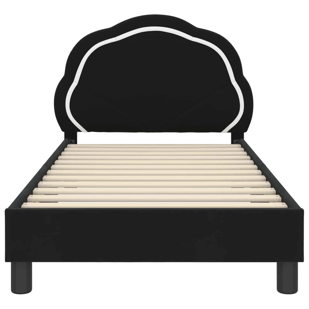 Struttura letto bambini con testata Nero 80 x 160 cm Velluto 42010903