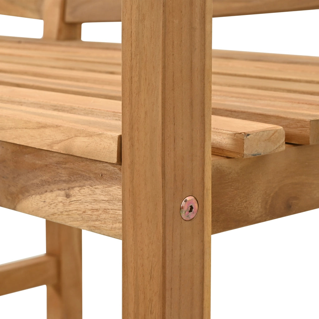 Panchina da giardino 120x53.5x85 cm in legno massello di teak