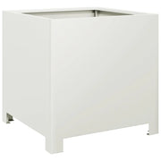 Fioriera rialzata per piante fiori terrazza giardino 40 x 40 x 40 cm acciaio bianco 02_0037539