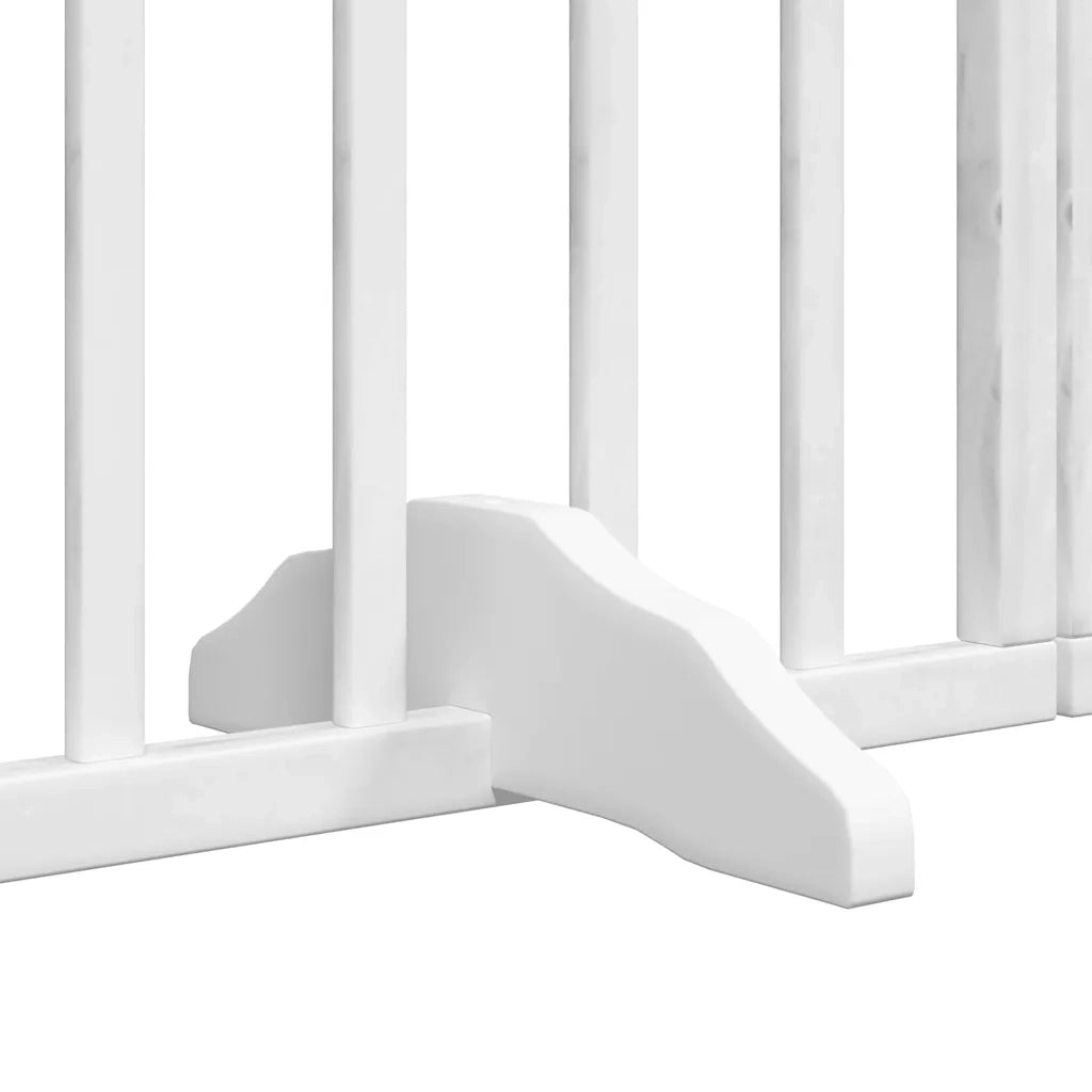 Cancello Cani Porta Pieghevole Bianco 6 Pannelli 300 cm Pioppo CFW5249415