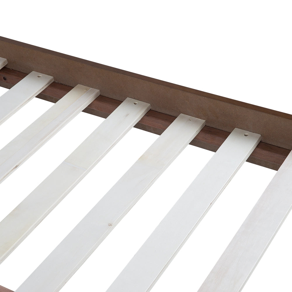 Letto 140 x 200 cm in frassino scuro 160 x 200 cm con rete a doghe