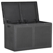 Contenitore/box da giardino in rattan nero da 180 litri 02_0013017