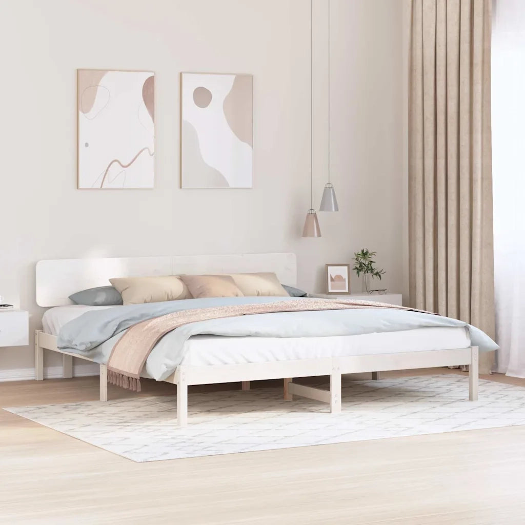 Struttura del letto Bianco 180 x 200 cm Pino massello