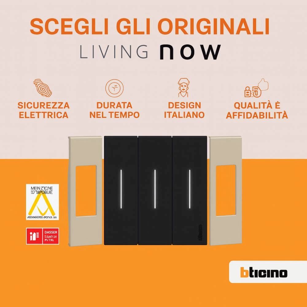 Bticino living now cover per prese e interruttori moderni *** colore sabbia, confezione 1