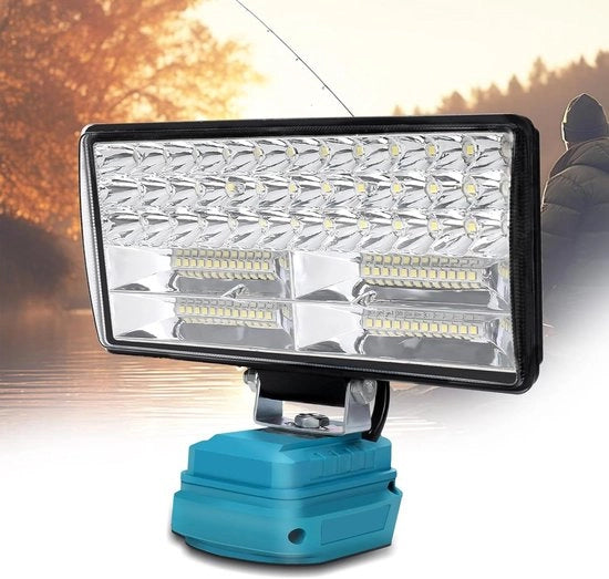 Lampada LED compatibile con Makita 18 V 84 W - Lampada da lavoro in dotazione con modalità di regolazione tra grande e piccola illuminazione