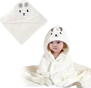 Asciugamano per bambini con cappuccio - Foderato con Koraalfleece - 80 x 80 cm - Disegno animale - Caldo e confortevole