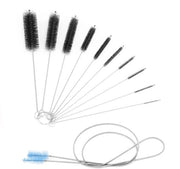 Set di spazzole per pulizia 11 pezzi - Spazzola flessibile 155 cm - Set di spazzole in nylon - Manico in acciaio inossidabile - Adatto per acquari e bottiglie