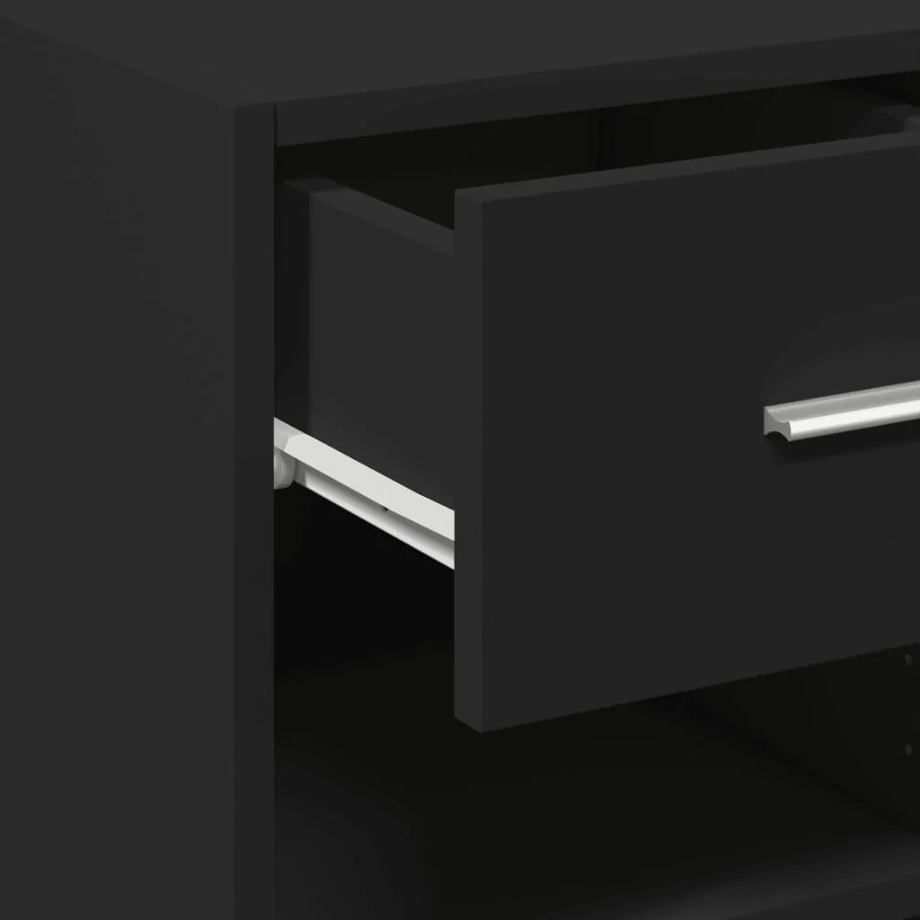 Buffet credenza cassettiera mobiletto mobile contenitore organizer per cucina soggiorno salotto 45 x 42,5 x 93 cm legno ingegnerizzato nero 02_0035948