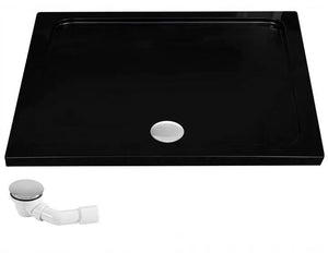 Cabina Doccia Rea Punto Black 80x100 con piatto doccia Savoy