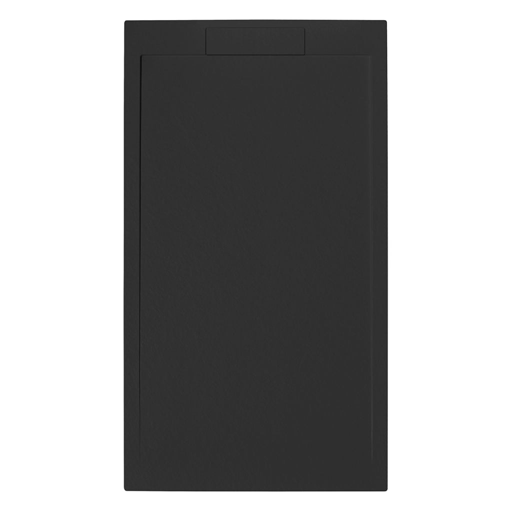 Piatto doccia rettangolare 180x80 cm effetto pietra in marmoresina EUPHORIA nero ATENE