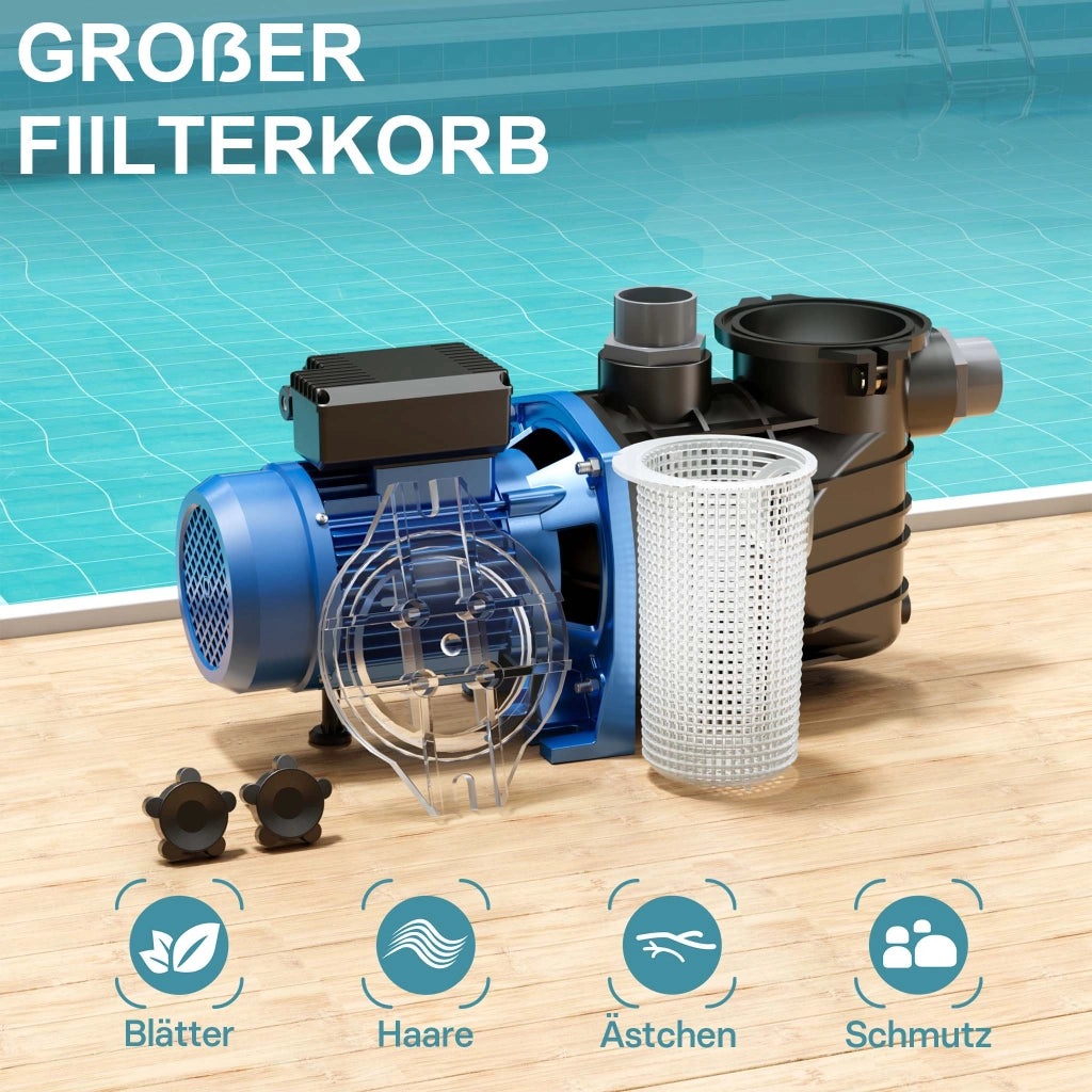 Pompa piscina per ricircolo e filtraggio 34800 l/h 3000 W Pompa di circolazione