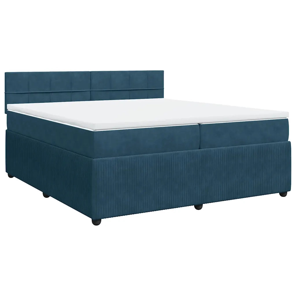 Giroletto a Molle con Materasso Blu 200x200 cm in Velluto 3290134