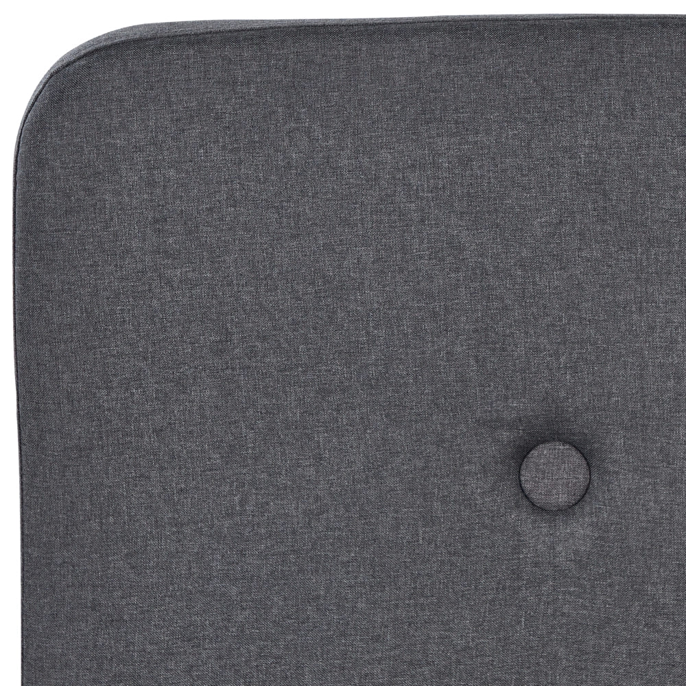 Letto a doghe Tessuto in poliestere grigio scuro Gambe in legno imbottite Pouf contenitore 140 x 200 cm matrimoniale Design moderno