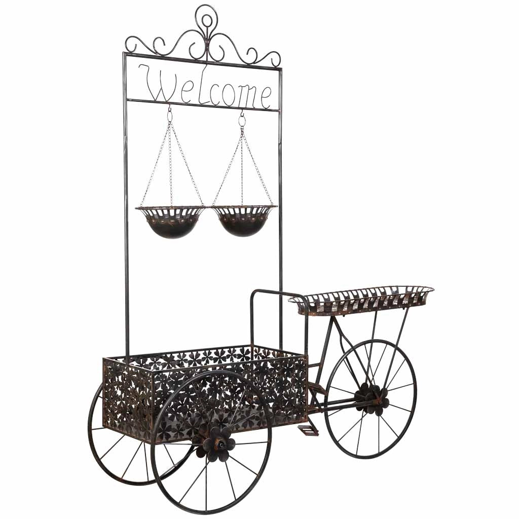 Carrello espositivo in metallo nero 194,95x73,03x237,49h cm