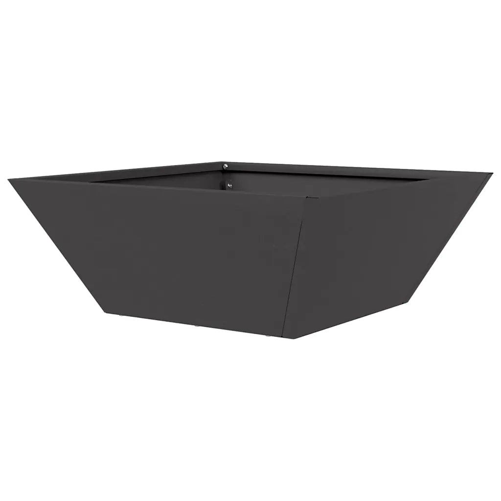 Vaso da giardino Nero 40 x 40 x 15 cm Acciaio laminato a freddo 873810