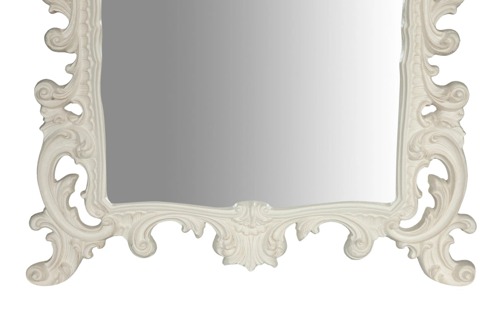 Biscottini SPECCHIERA DA PARETE IN LEGNO FINITURA BIANCA ANTICATA MADE IN ITALY realizzata