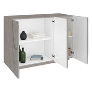 Mobile da ingresso a 3 ante e ripiani Axl, Made in Italy, Entratina moderna, Credenza per atrio, cm 121x38h86, Grigio Ardesia