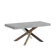 Tavolo Allungabile 140-400x90x77 cm Volantis Premium Cemento Telaio 4C
