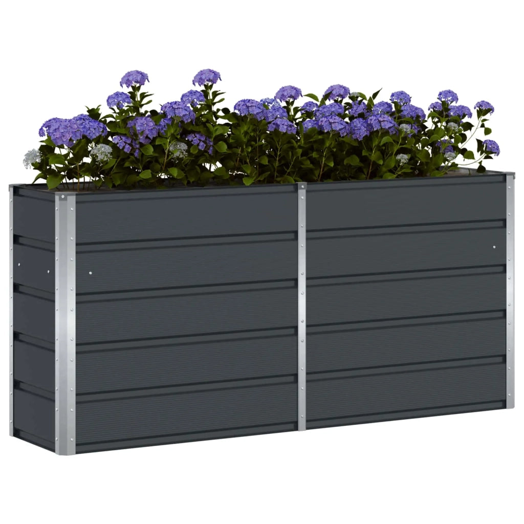 Fioriera | Cassetta per fiori | Vaso Antracite 160 x 40 x 75 cm Acciaio