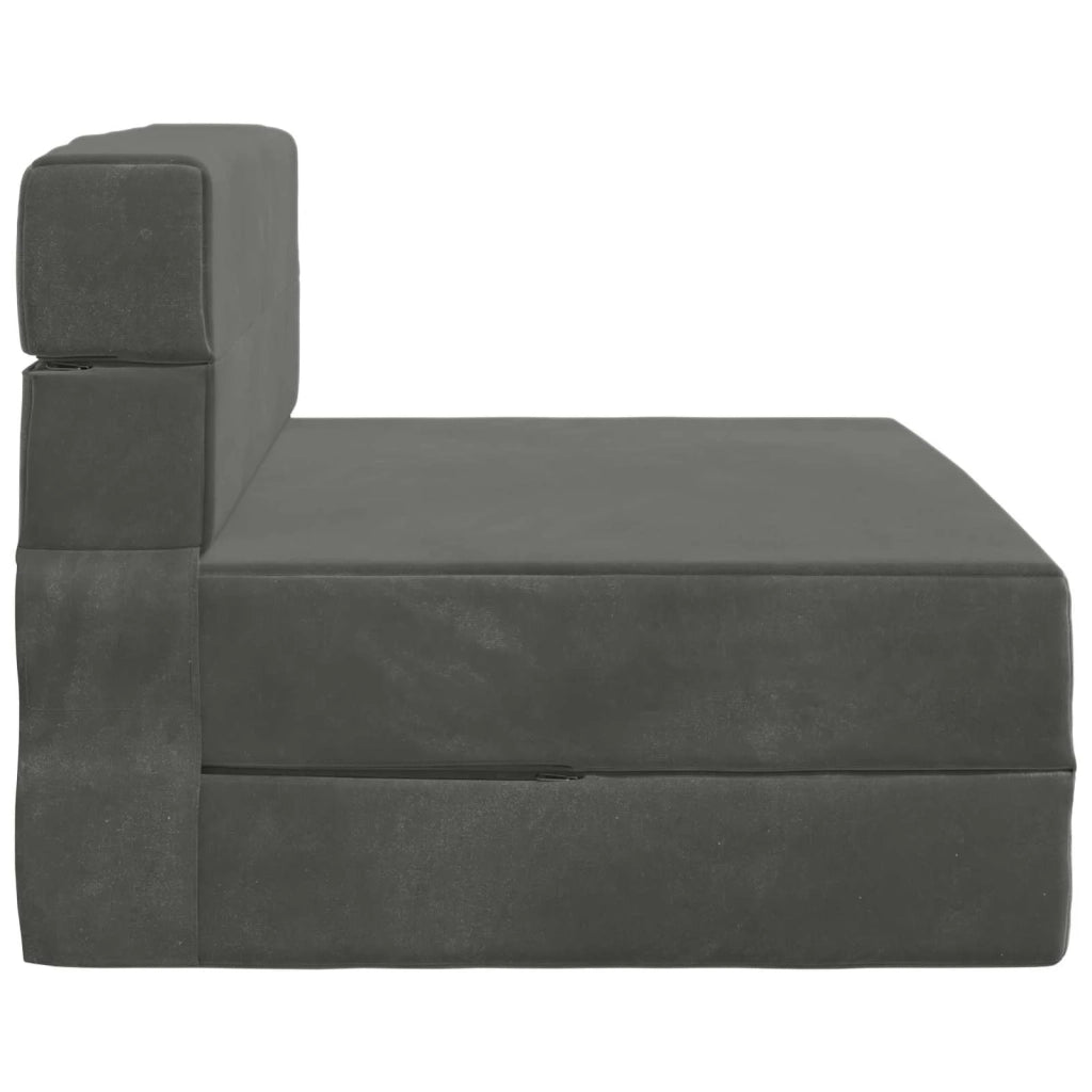 Divano Letto Pieghevole Grigio Scuro 70 x 72 x 60 cm Tessuto 900076