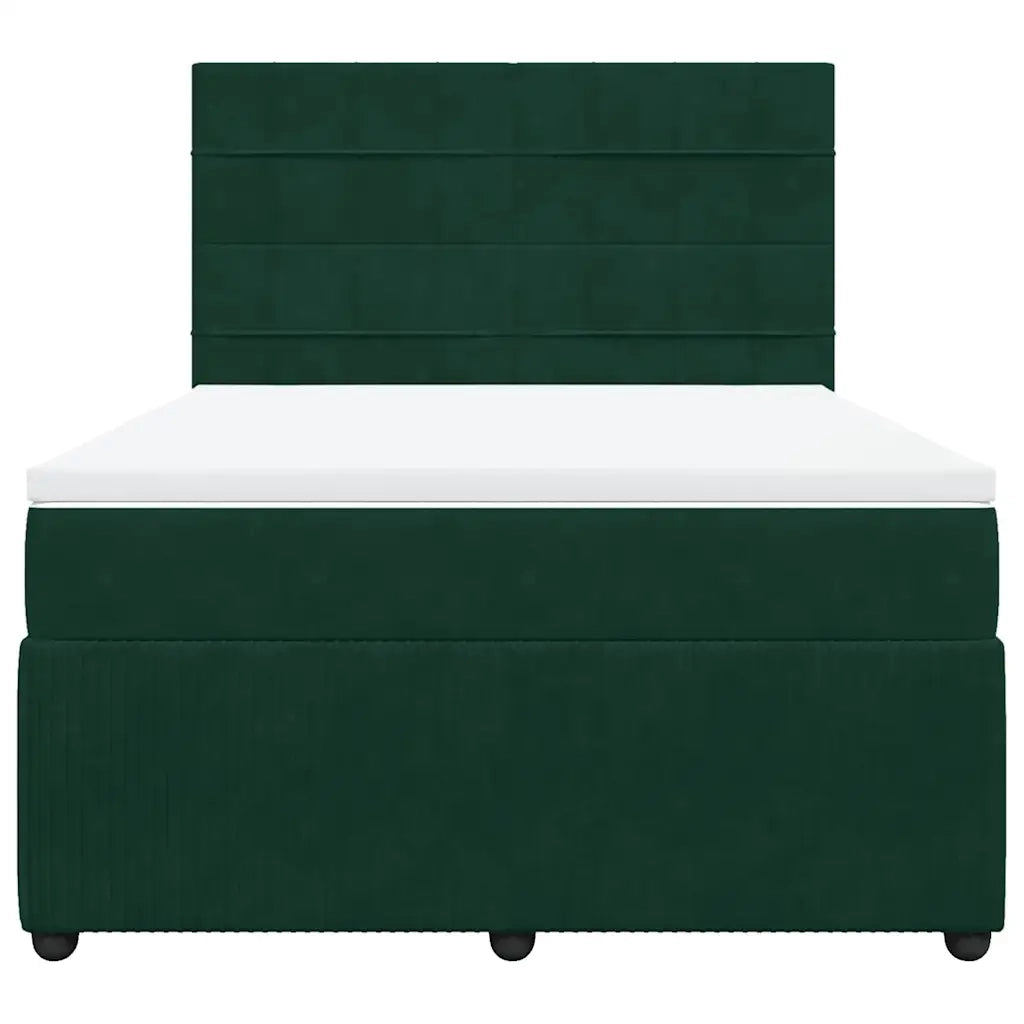Giroletto a Molle con Materasso Verde Scuro 160x200 cm Velluto 3292385