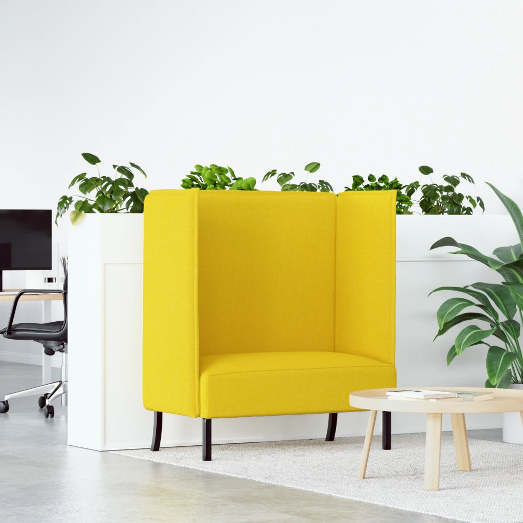Divano Alto Schienale Giallo Chiaro 109x56x121 cm Tessuto
