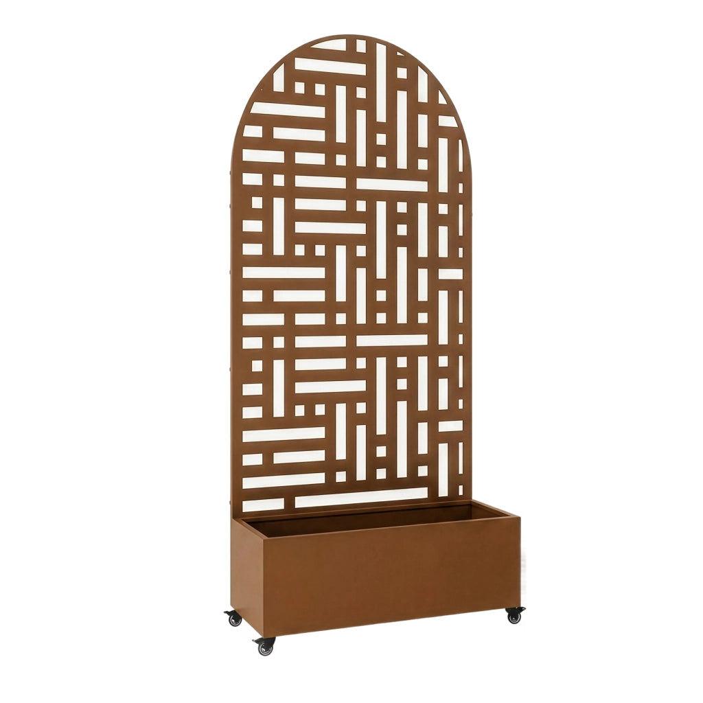 Fioriera con Spalliera Arcuata Bernalda in Acciaio 190 x 82 x 38 cm - Marrone casa.pro