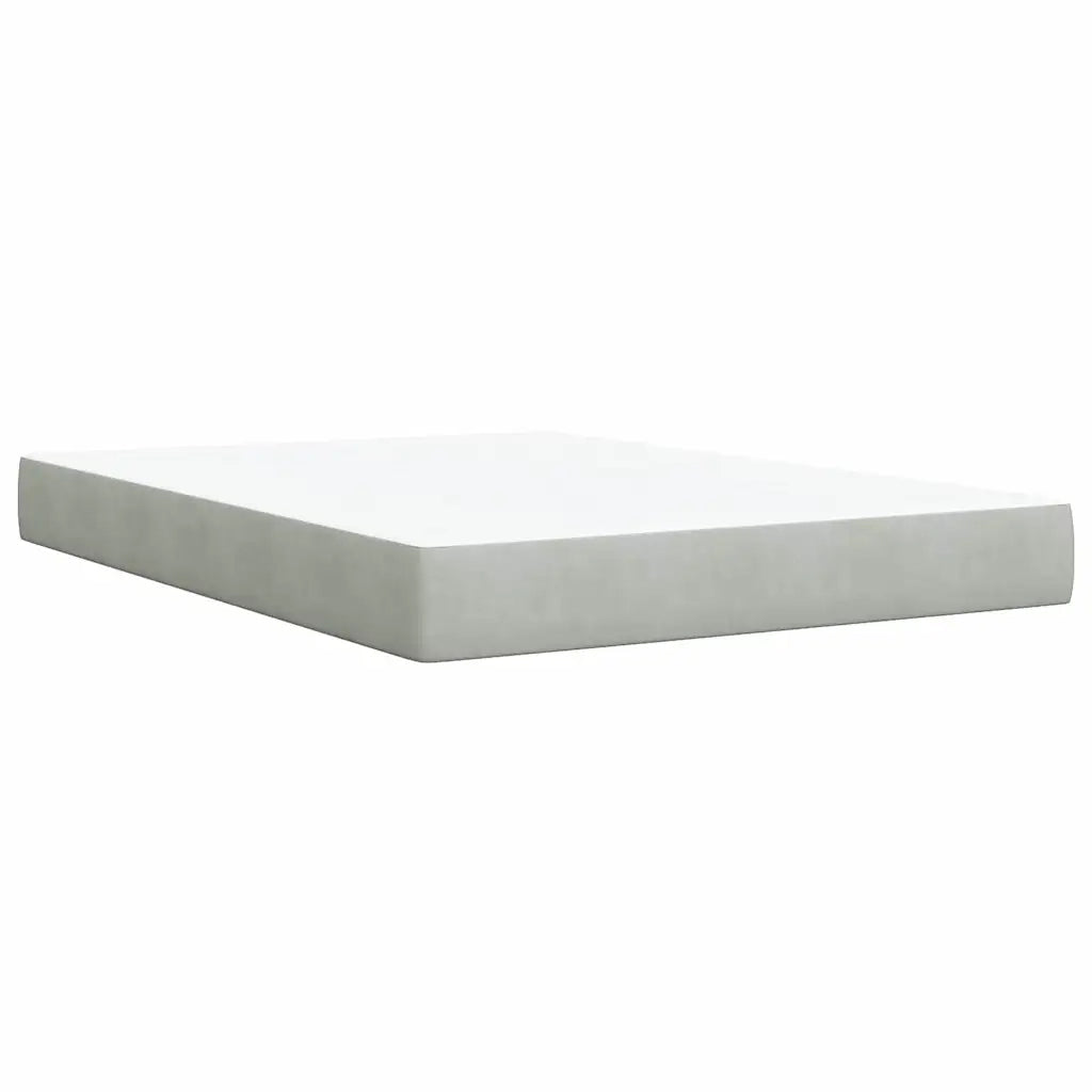 Giroletto a Molle con Materasso Grigio Chiaro 160x200cm Velluto 3287782