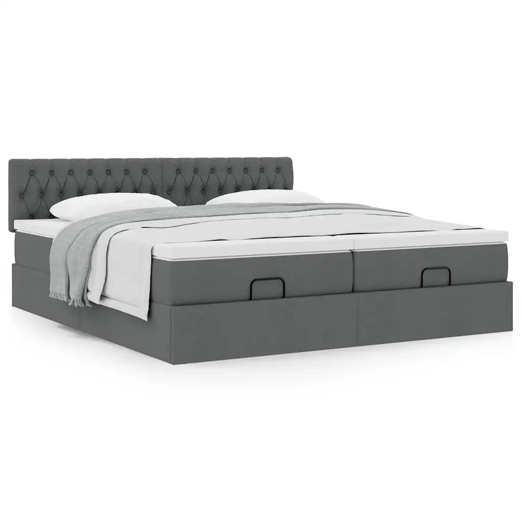 Struttura Letto Pouf con Materassi 180x200 cm in Tessuto 3312016