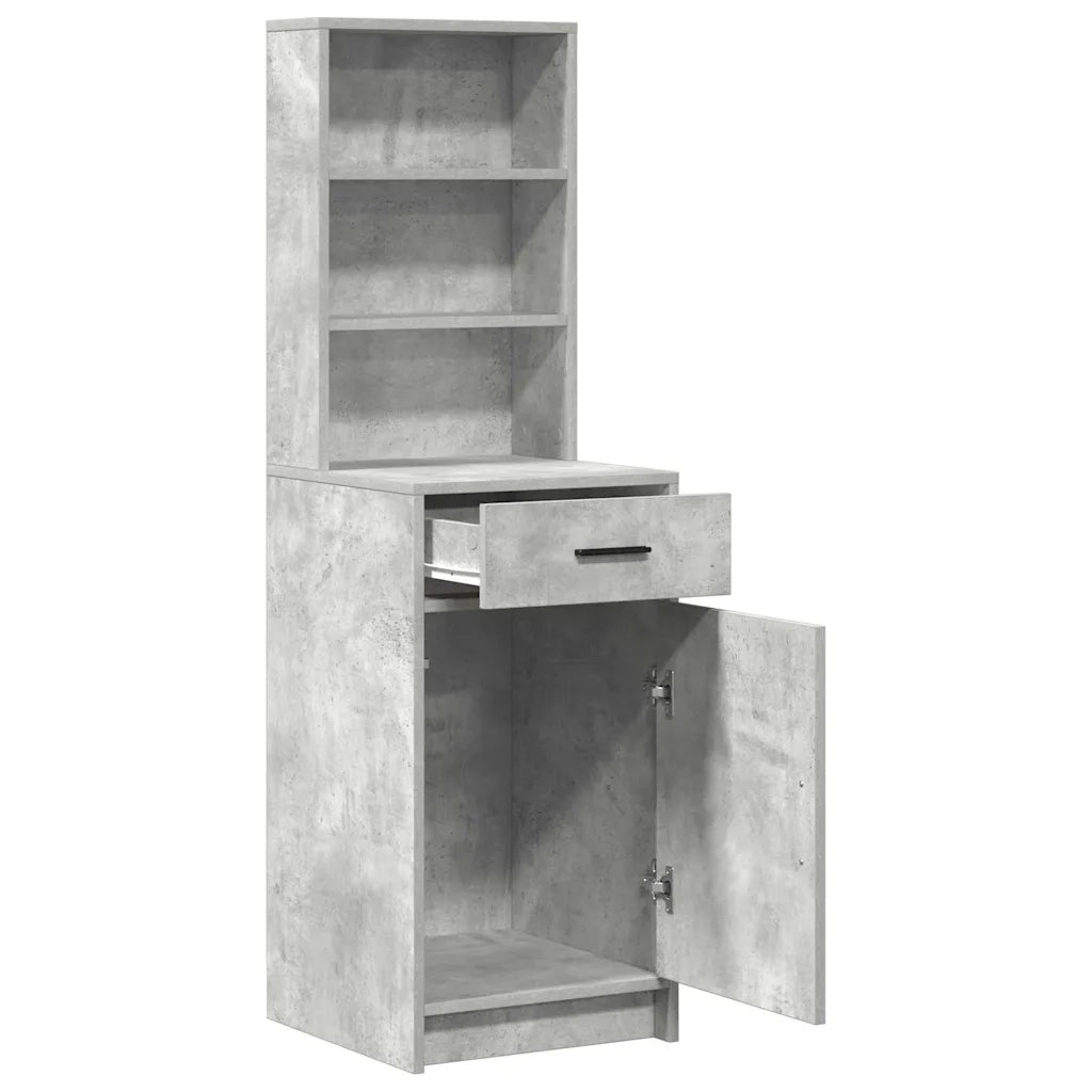 Credenza-Buffet-Armadio da cucina Grigio cemento 40 x 40,5 x 135 cm Legno multistrato