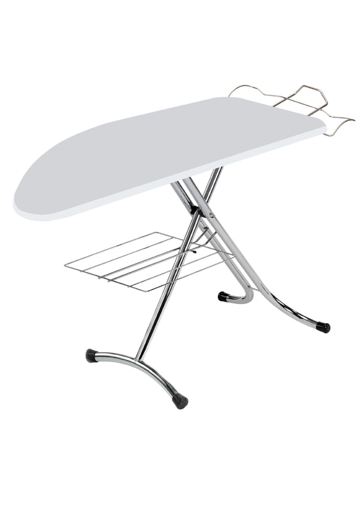 Asse da Stiro Confort Profi 125x48 cm con Supporto per Caldaia Estraibile e Ripiano In Acciaio