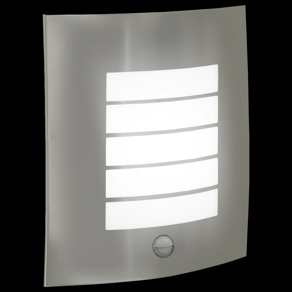 Lampada da Parete Esterno con Sensore 2 pz Argento Acciaio Inossidabile IP44