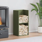 Rastrelliera per Legna da Ardere Verde Oliva 40x30x80 cm 864190