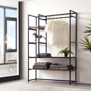 Organizzatore Guardaroba Horgau 180 x 120 x 40 cm - color Noce / Nero [en.casa]