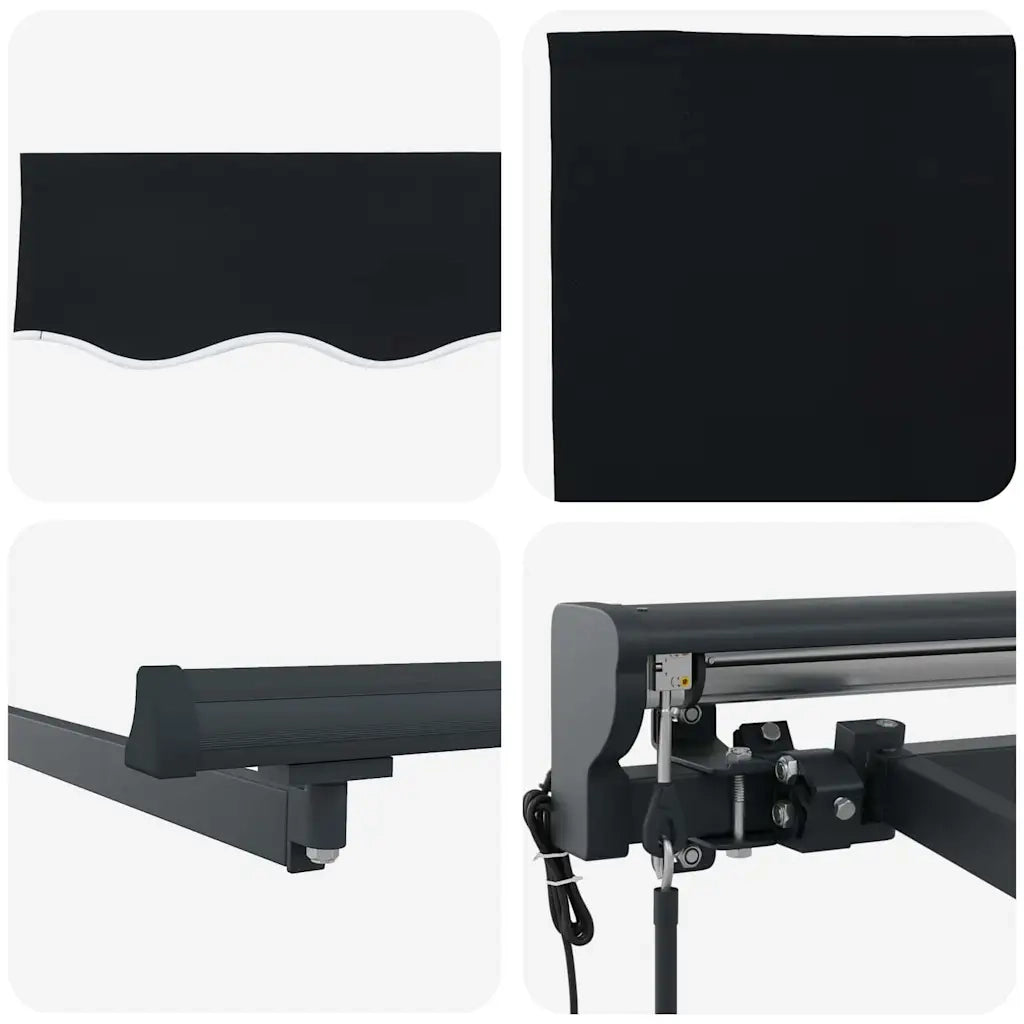 vidaXL Tenda Retrattile Nero 400x300 cm Tessuto