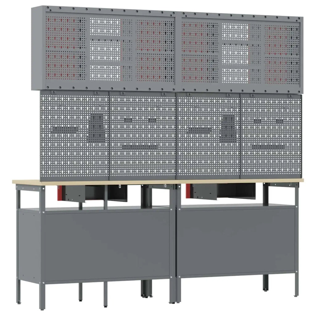 Set banco da lavoro con cassetto 8 pcs Rosso e Grigio 3321497