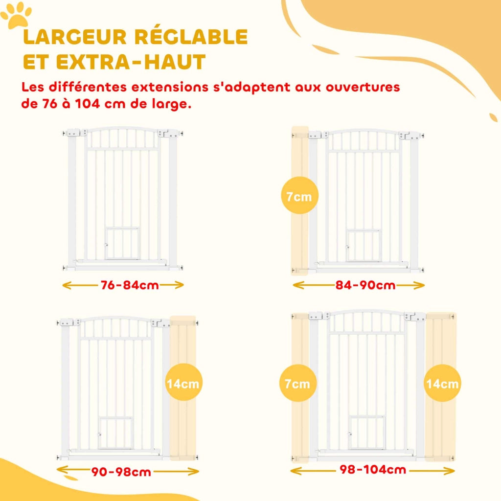 Barriera Sicurezza per Cani ¨C zephmum ¨C Bianco 76-104 cm