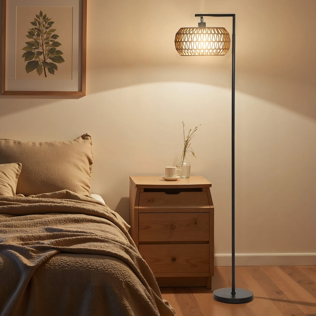 Lampada da terra dimmerabile ¨C zephmum ¨C 3 temperature colore telecomando 52x33x170cm nero