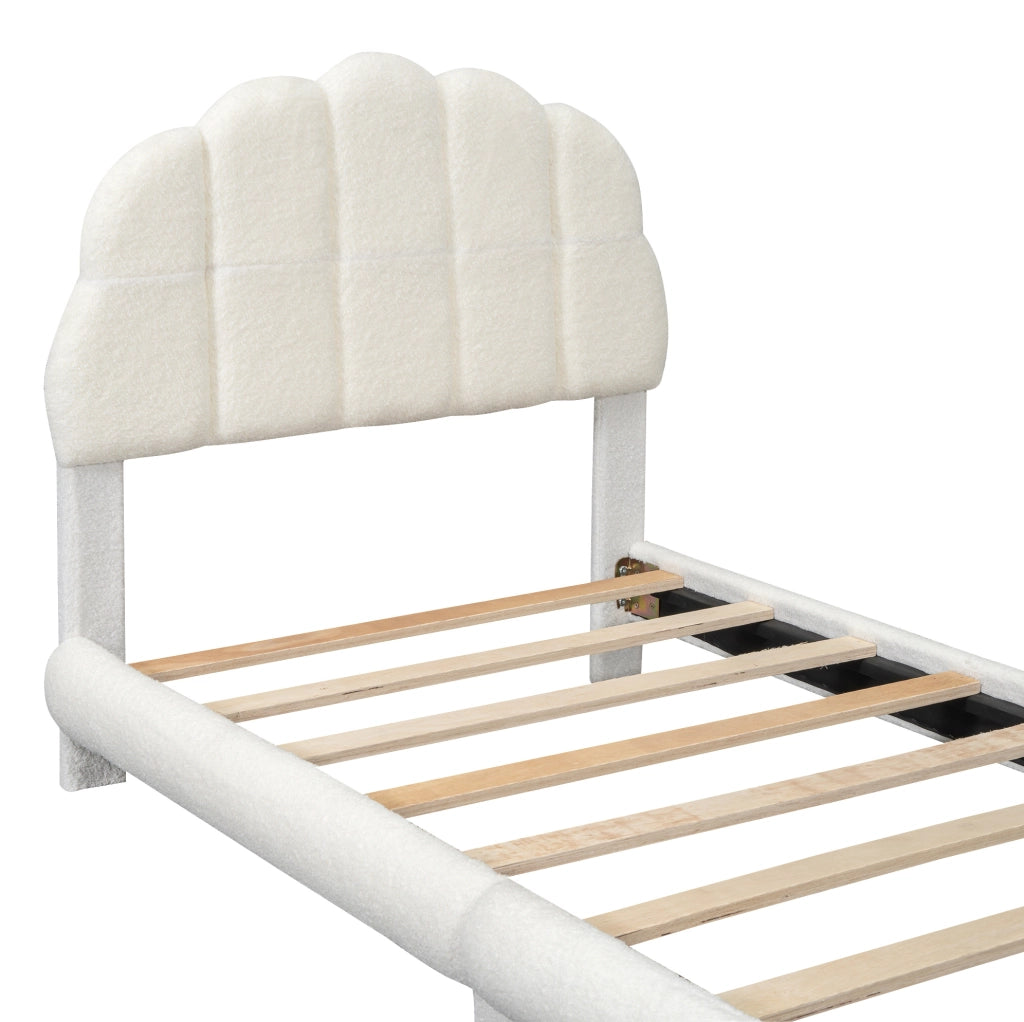 Letto per bambini 90x200 cm; testiera a fiore; peluche; bianco