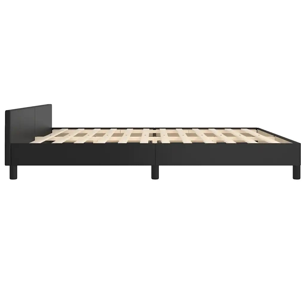 Giroletto con Testiera senza Materasso-Struttura Letto Nero 200x200 cm